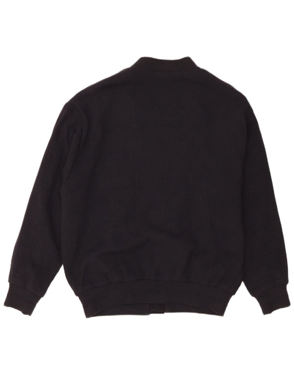 Hajo Mens Cardigan Sweater IT 50 Medium Navy Blue Colourblock Acrylic