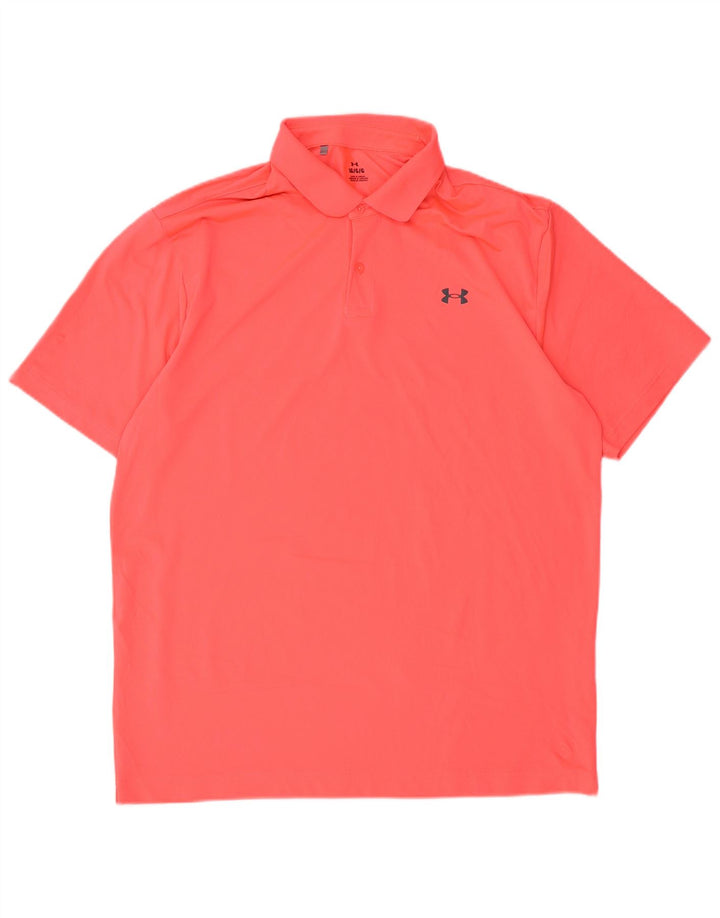 Męska koszulka polo UNDER ARMOUR, duża, różowa, z poliestru