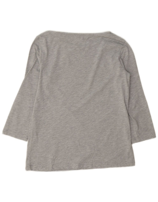 Crew Clothing Dame Top 3/4 ærmer UK 10 Small Grey Polyester