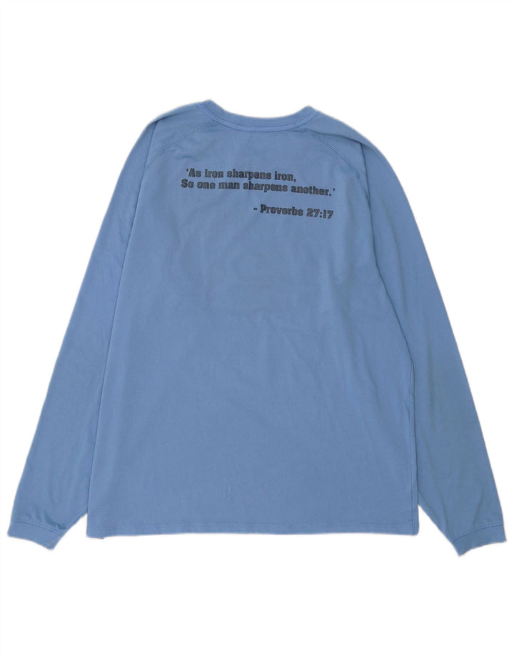Adidas Hombres Villanova Graphic Top Manga Larga Poliéster Azul Grande