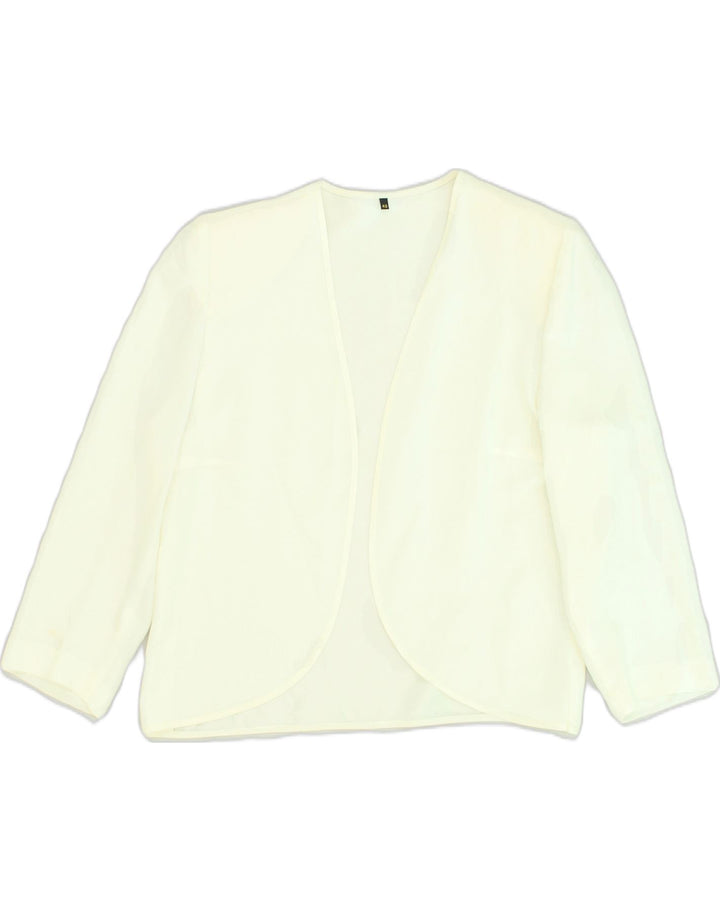 VINTAGE Womens Cardigan Top IT 42 Medium White Acetate | Vintage Vintage | Thrift | Second-Hand Vintage | Used Clothing | Messina Hembry 