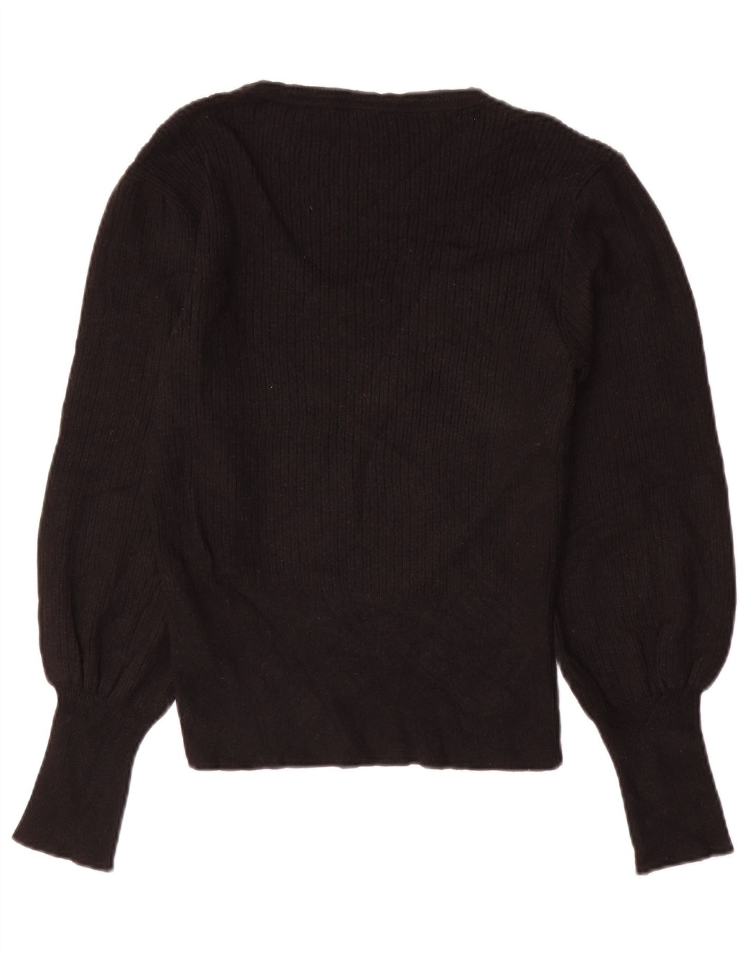 Marks & Spencer Womens Boat Neck Jumper Sweater UK 12 Medium Black Viscose