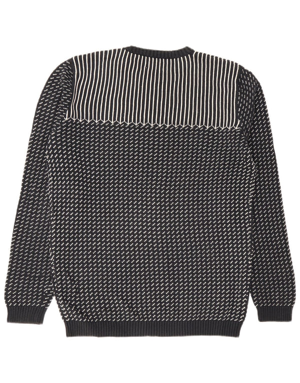 Maglione maglione girocollo da uomo Jack & Jones grande cotone a righe blu navy