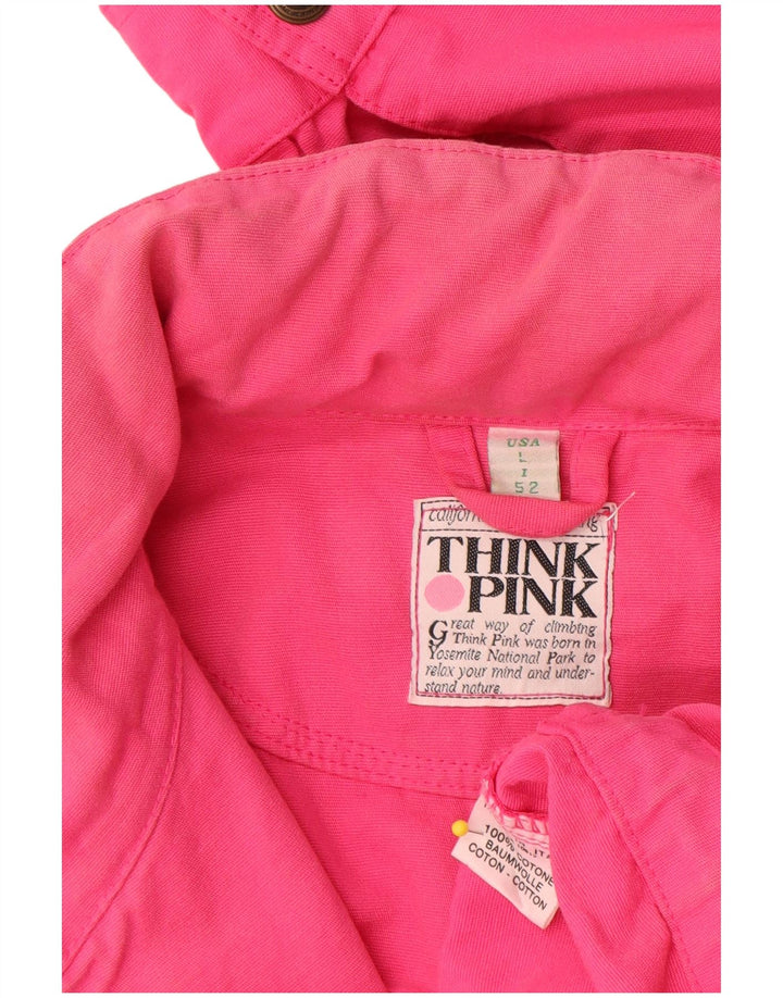 Think Pink Herre Utility Jacket IT 52 XL Pink Bomuld