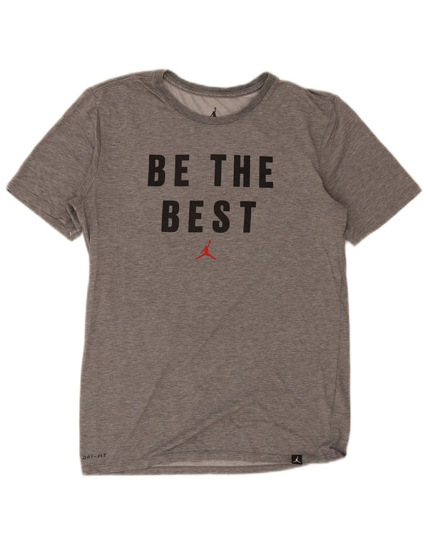 JORDAN Mens Dri Fit Graphic T-Shirt Top Small Grey Flecked Cotton