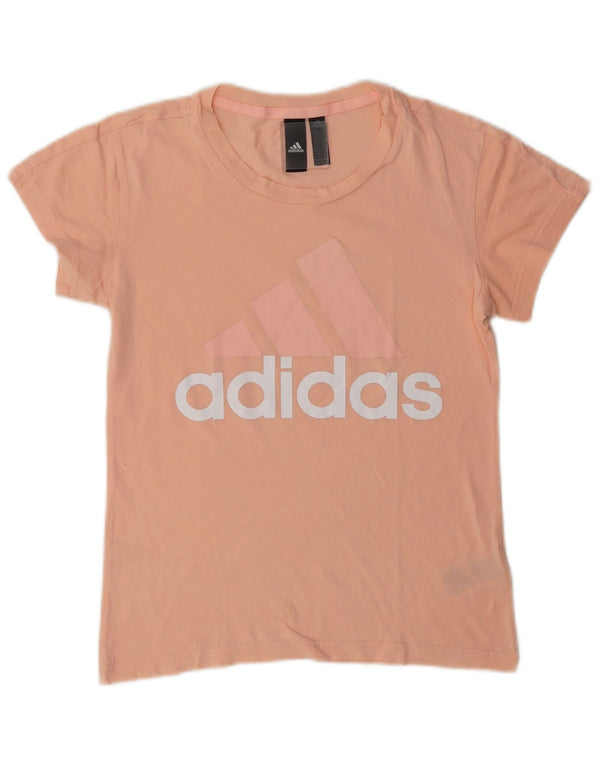 Adidas Damen Grafik T-Shirt Top UK 4/6 XS Rosa Baumwolle