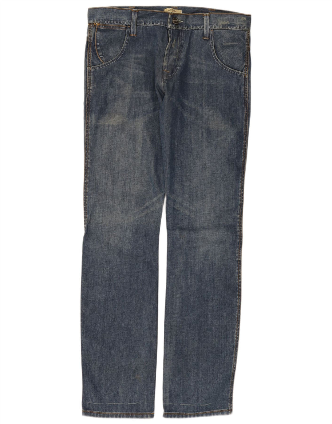 WRANGLER Mens Straight Jeans W34 L34 Blue Cotton