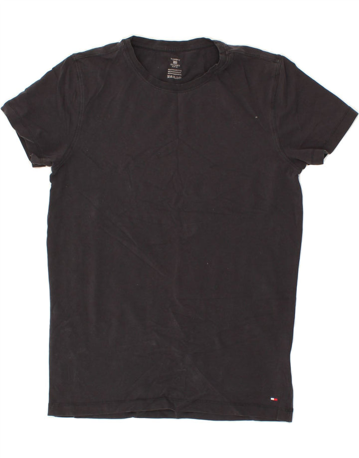 TOMMY HILFIGER Womens T-Shirt Top UK 12 Medium Black Vintage Tommy Hilfiger and Second-Hand Tommy Hilfiger from Messina Hembry 