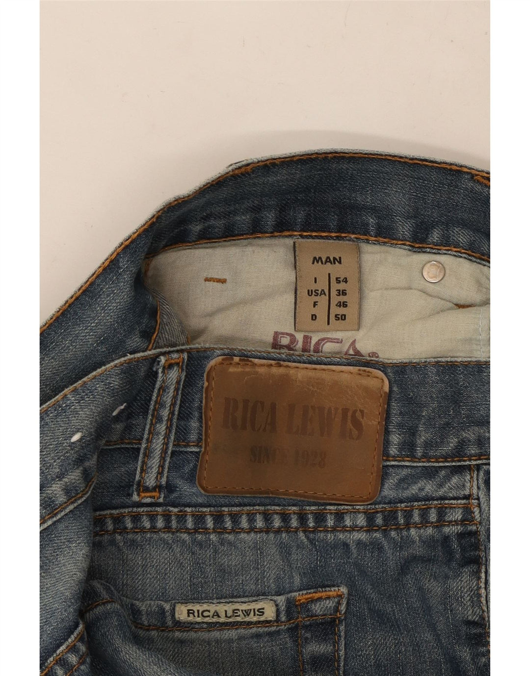 RICA LEWIS Mens Straight Jeans W36 L31 Blue