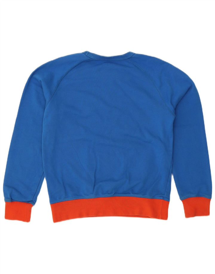 CHAMPION Womens Graphic Sweatshirt Jumper UK 14 Medium Blue Colourblock