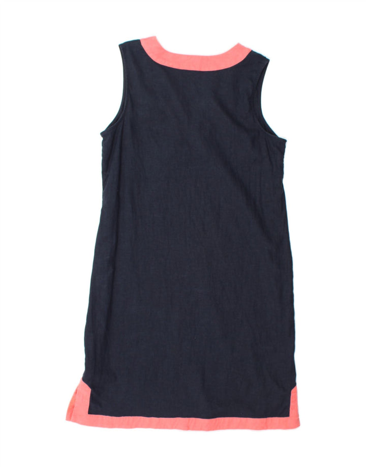 TOMMY HILFIGER Womens Sleeveless Shift Dress US 8 Medium Navy Blue Linen Vintage Tommy Hilfiger and Second-Hand Tommy Hilfiger from Messina Hembry 