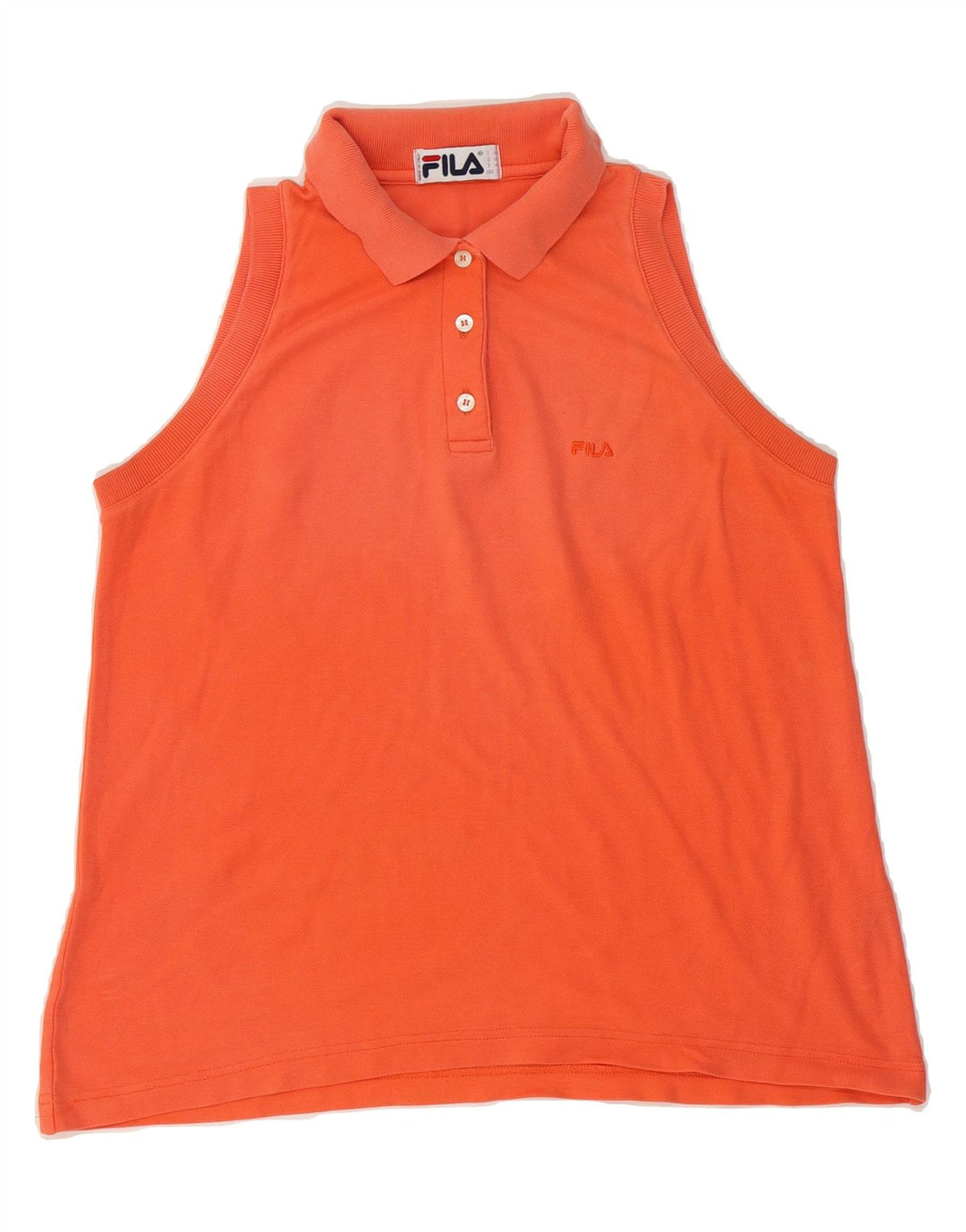 FILA Womens Sleeveless Polo Shirt US 12 Large Orange Vintage Fila and Second-Hand Fila from Messina Hembry 