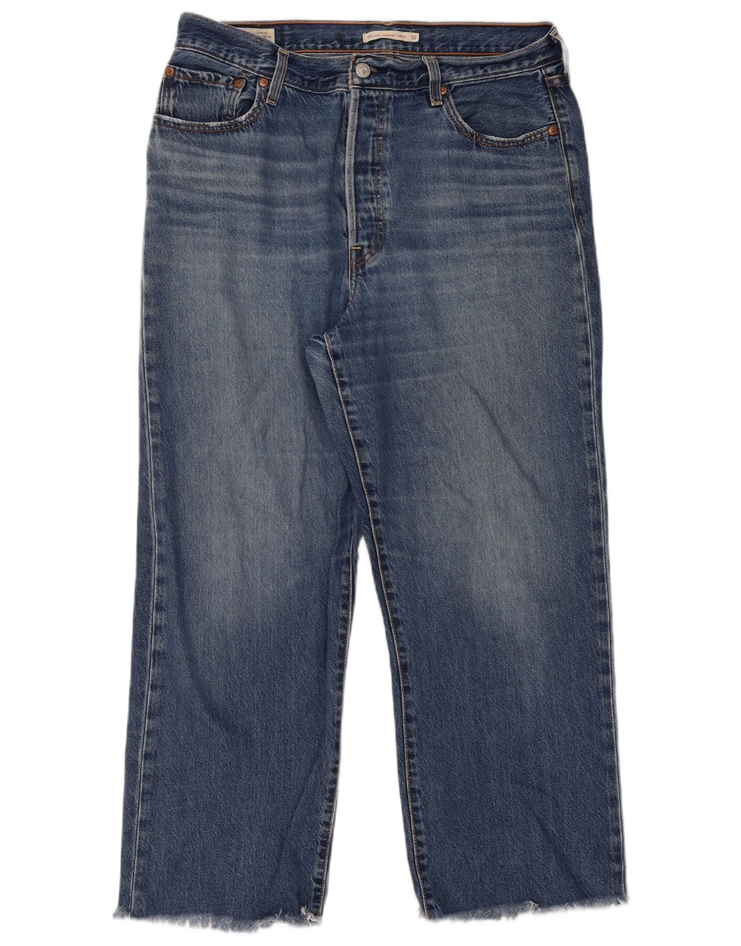 Levi's Womens Ribcage Straight Jeans W32 L29 Blue Cotton