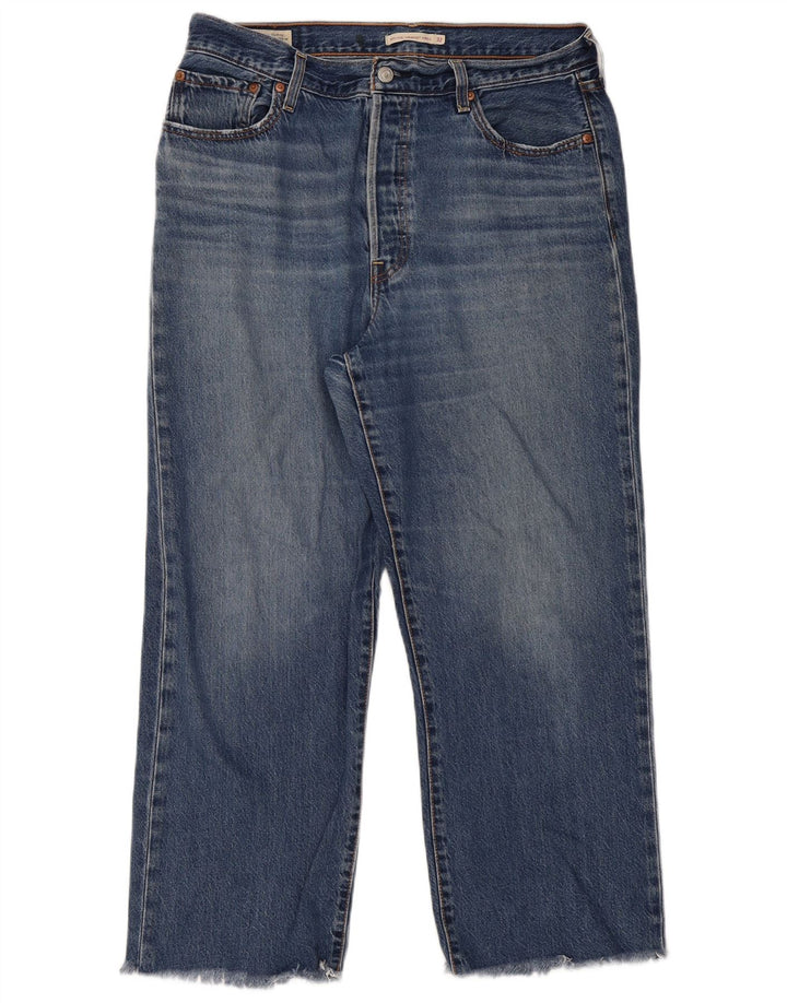 Levi's Womens Ribcage Straight Jeans W32 L29 Blue Cotton