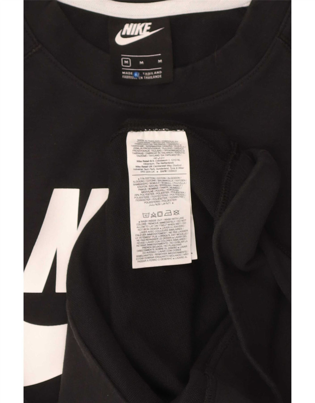 Męski sweter z grafiką Nike, średni czarny, bawełniany