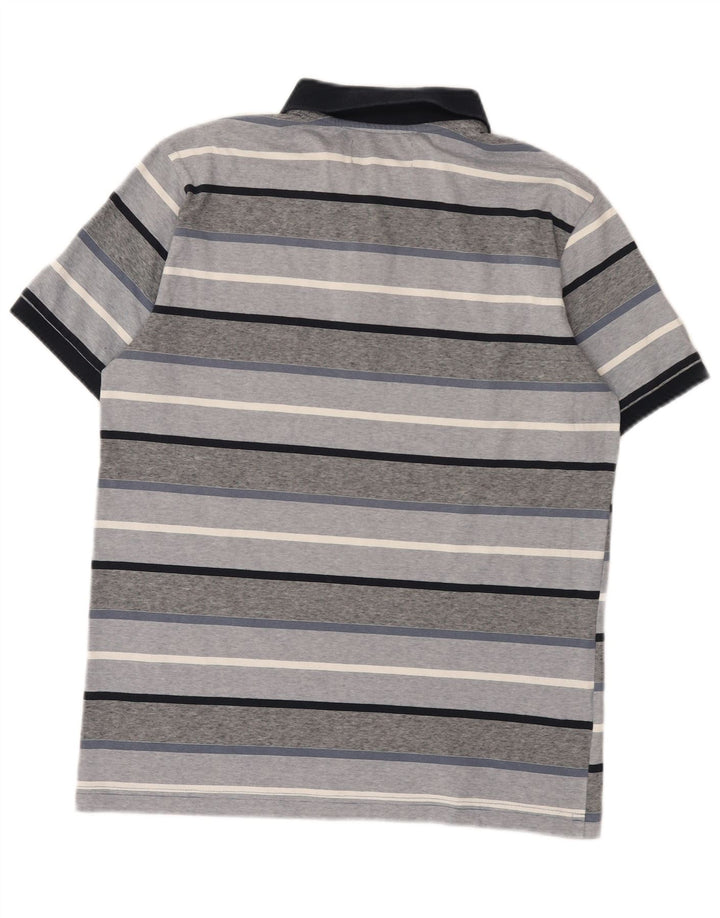 Penguin Herren-Poloshirt aus mittelgrauer, gestreifter Baumwolle