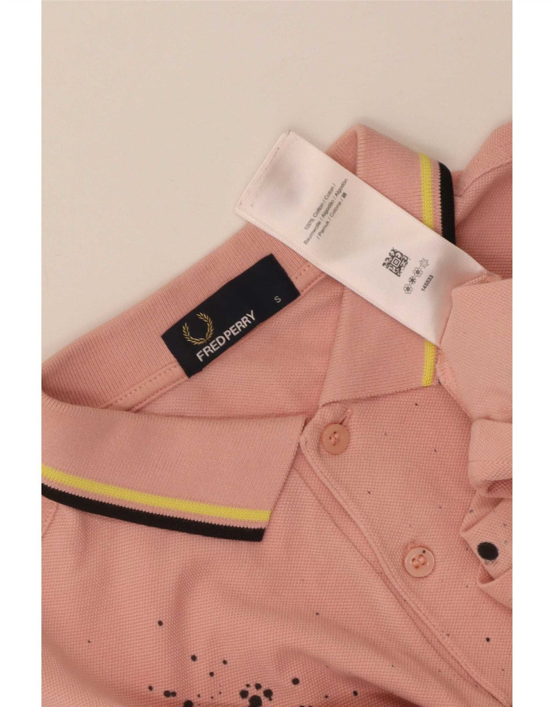Fred Perry Mens Polo Shirt Small Pink Tie Dye Cotton