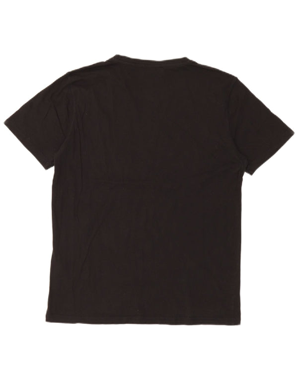 Trussardi Jeans Damen Grafik-T-Shirt-Oberteil UK 14 Large Schwarz Baumwolle
