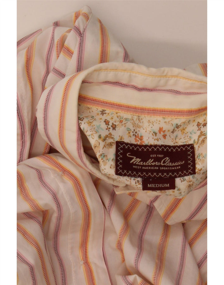 Marlboro Classics Mens Shirt Medium White Striped