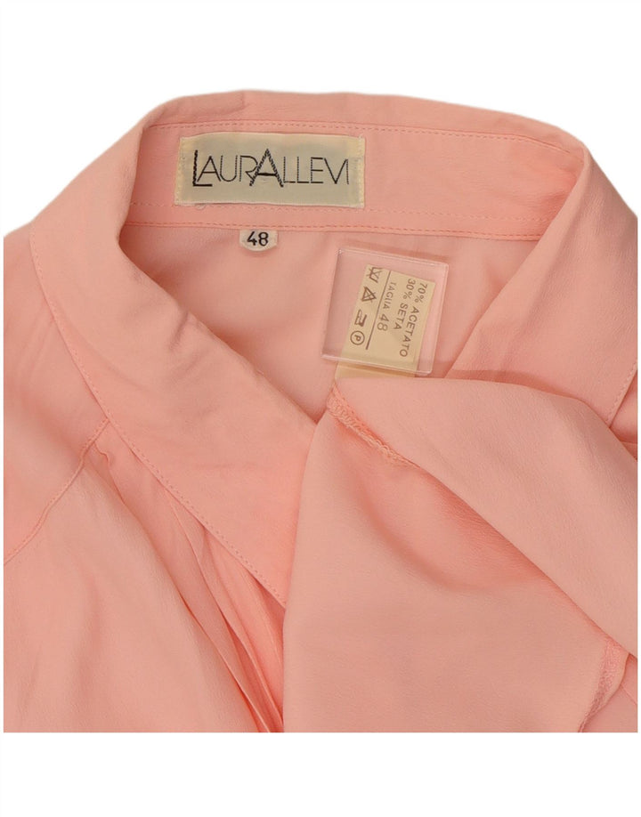 Vintage Womens Shirt Blouse IT 48 XL Pink Acetate