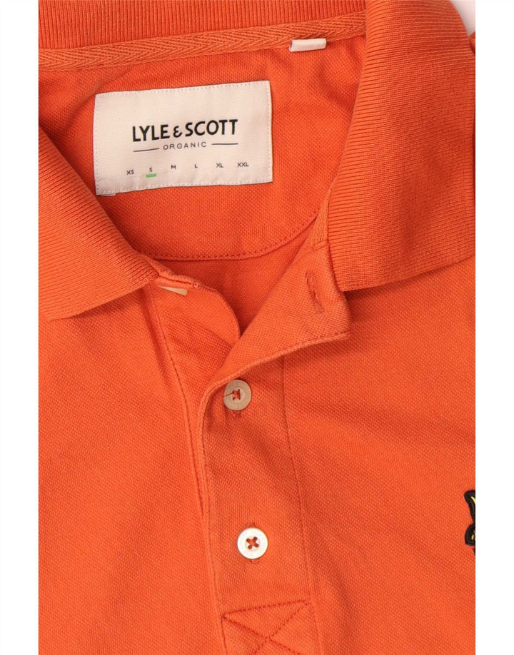Lyle & Scott Mens Polo Shirt Small Orange Cotton