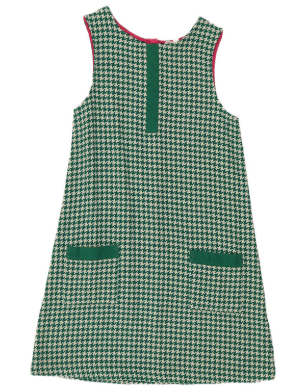 Boden Pige Ærmeløs A-Line Kjole 11-12 år Grøn Houndstooth Bomuld