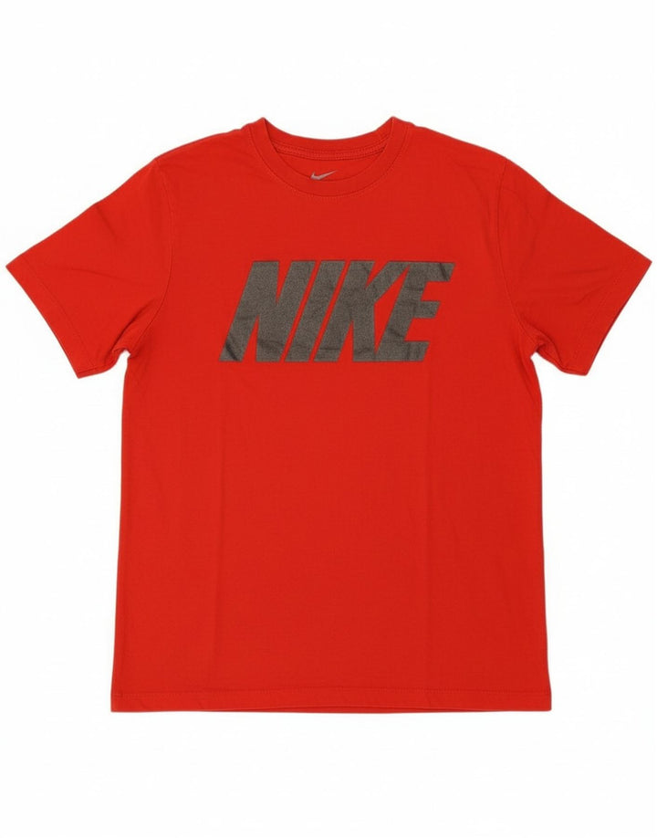 NIKE Mens Graphic T-Shirt Top Medium Red Cotton