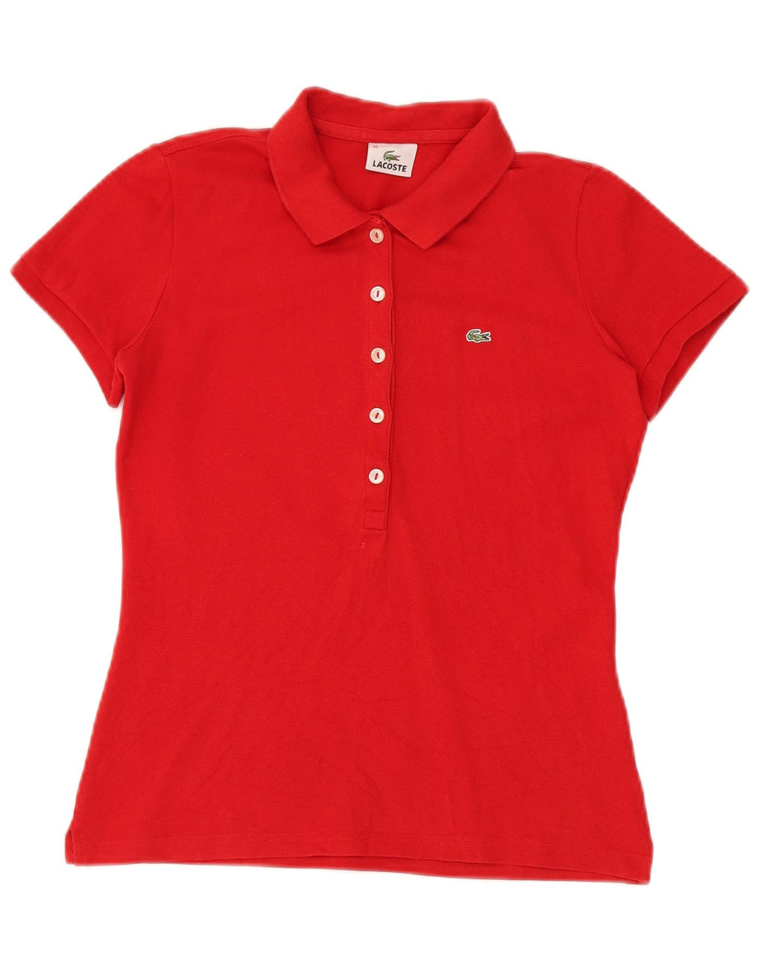 Lacoste női póló 40-es méretű, közepesen piros pamut