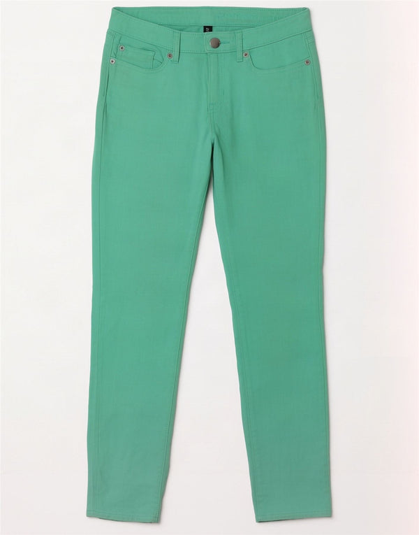 Calça feminina casual super skinny Gap W27 L26 algodão turquesa