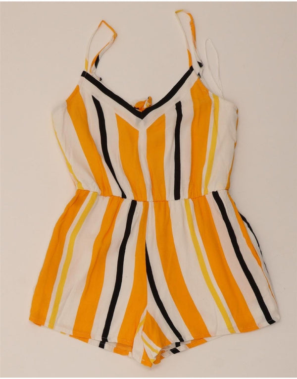 TALLY WEIJL Womens Playsuit UK 12 Medium Yellow Striped