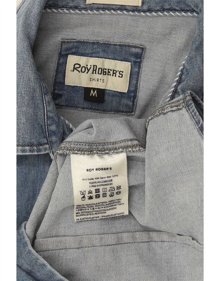 Roy Rogers Herren-Jeanshemd aus mittelblauer Baumwolle