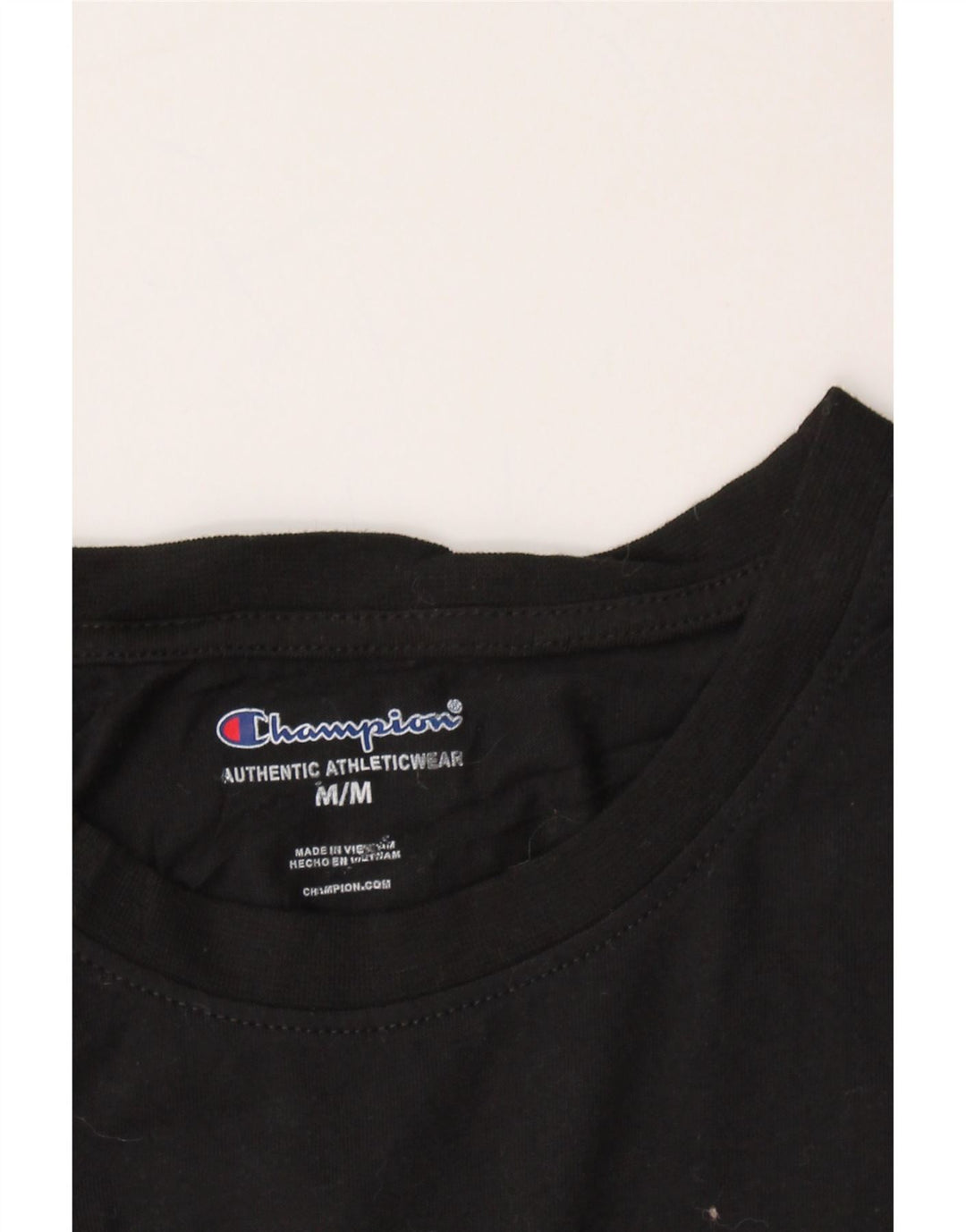 CHAMPION Womens Graphic T-Shirt Top UK 14 Medium Black Polyester Vintage Champion and Second-Hand Champion from Messina Hembry 
