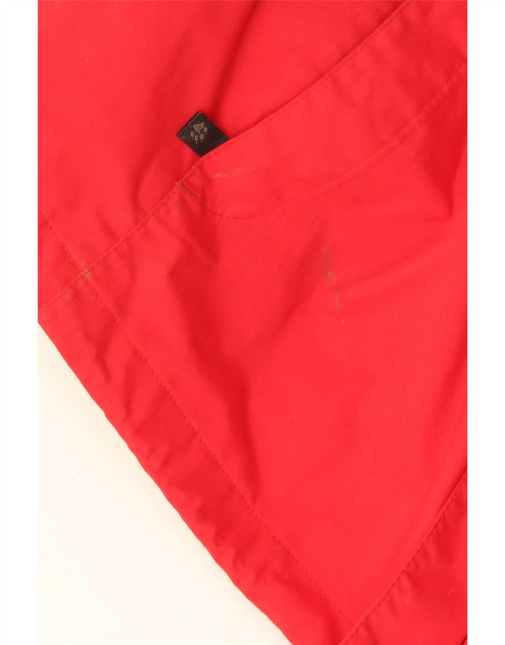Jack Wolfskin Womens Hooded Rain Jacket UK 18/20 XL Red Polyamide
