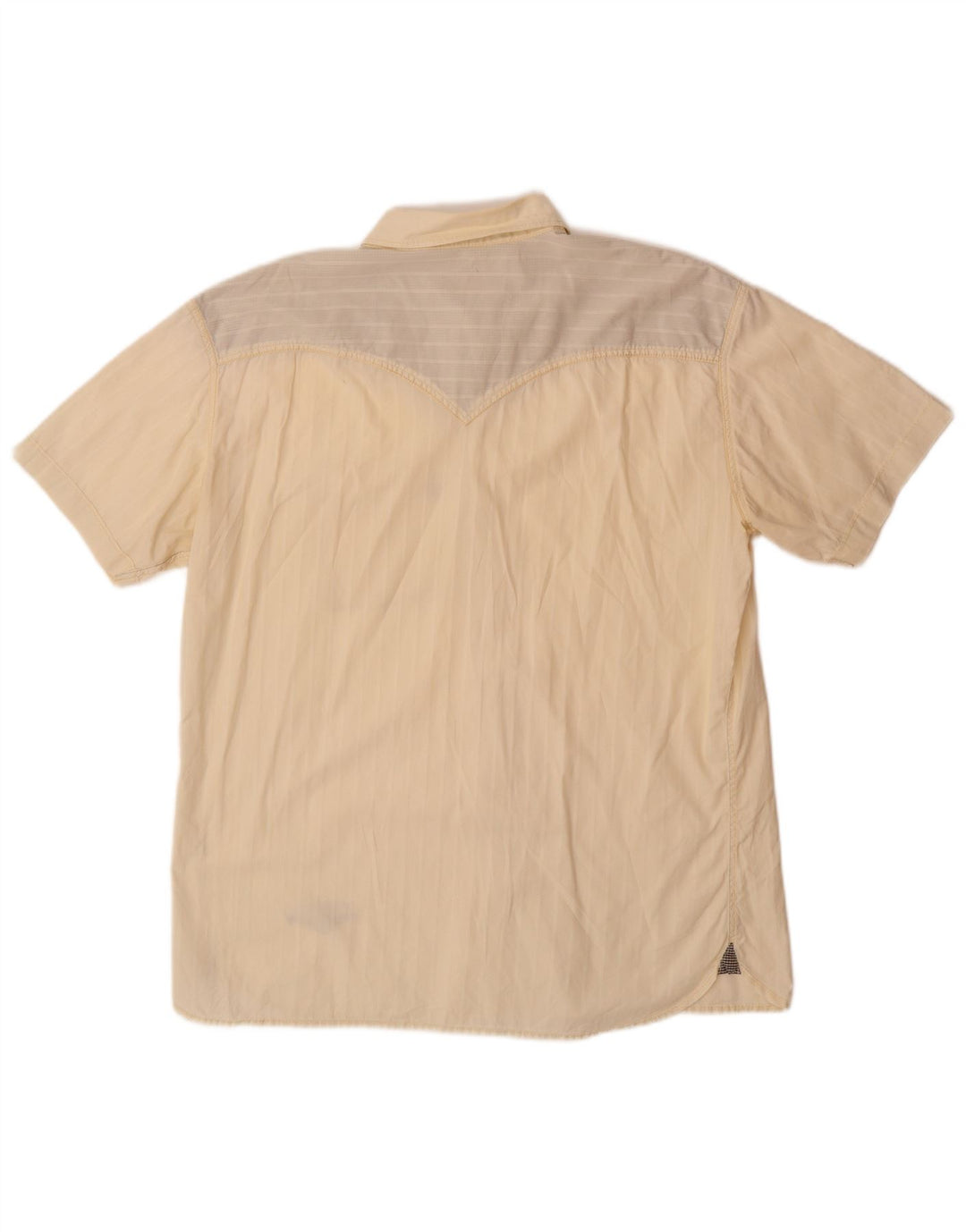 LEVI'S Mens Short Sleeve Shirt Large Yellow Pinstripe