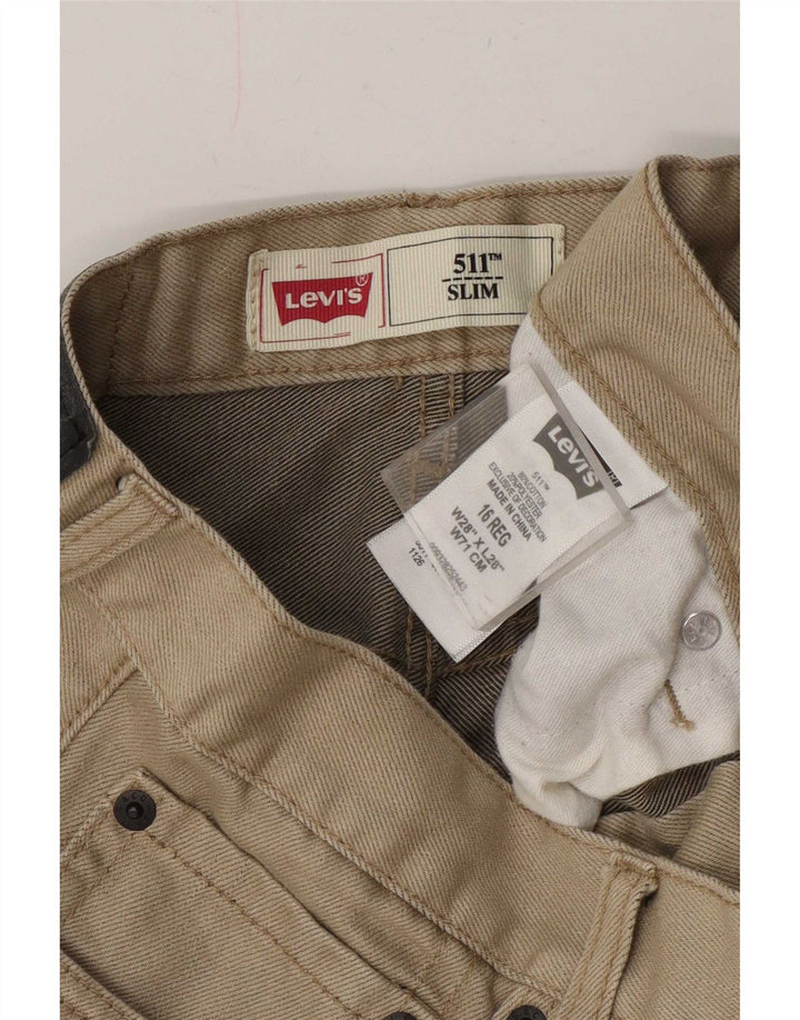 Levi's Boys 511 Denim Shorts 15-16 Years W28 Khaki Cotton