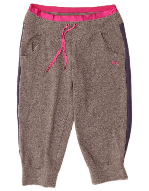 Pantaloncini sportivi Bermuda da donna Puma UK 8 Small Grigio Colourblock Cotton