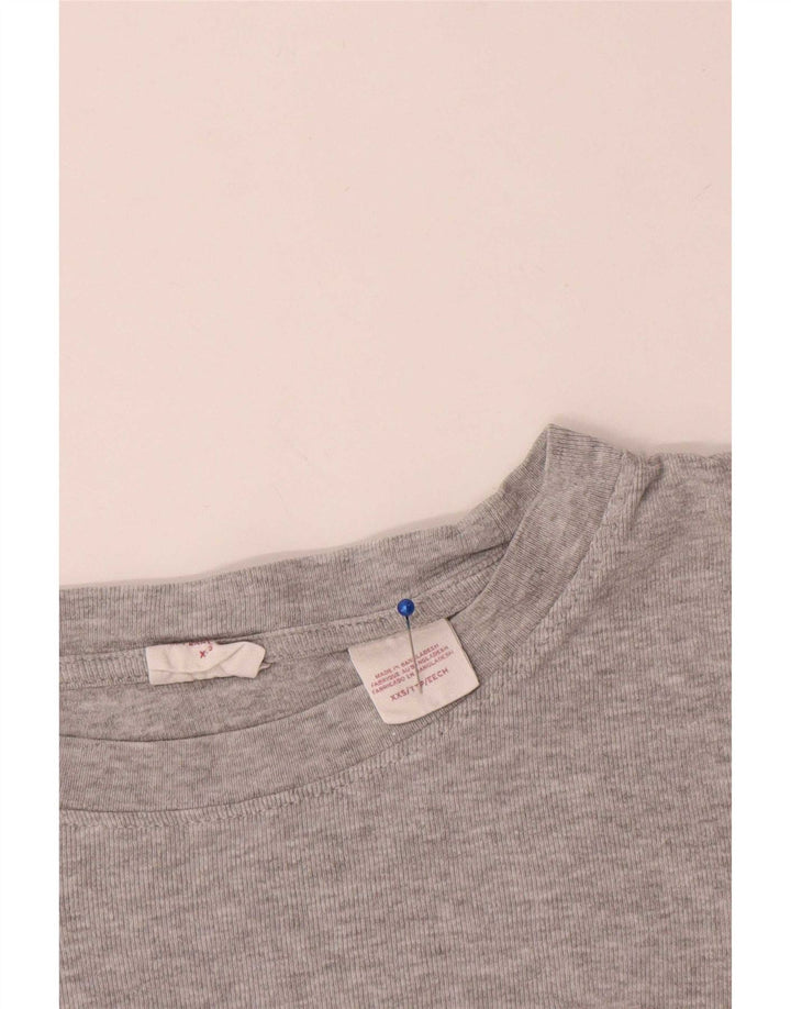 Levi's Damen Top Langarm UK 2 2XS Graue Baumwolle