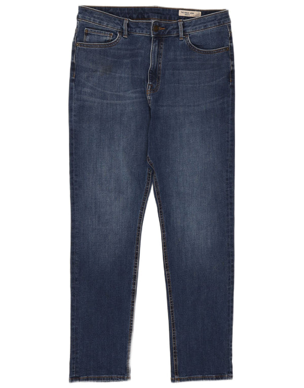 Marks & Spencer Damen Slim Jeans UK 14 Large W32 L27 Blaue Baumwolle