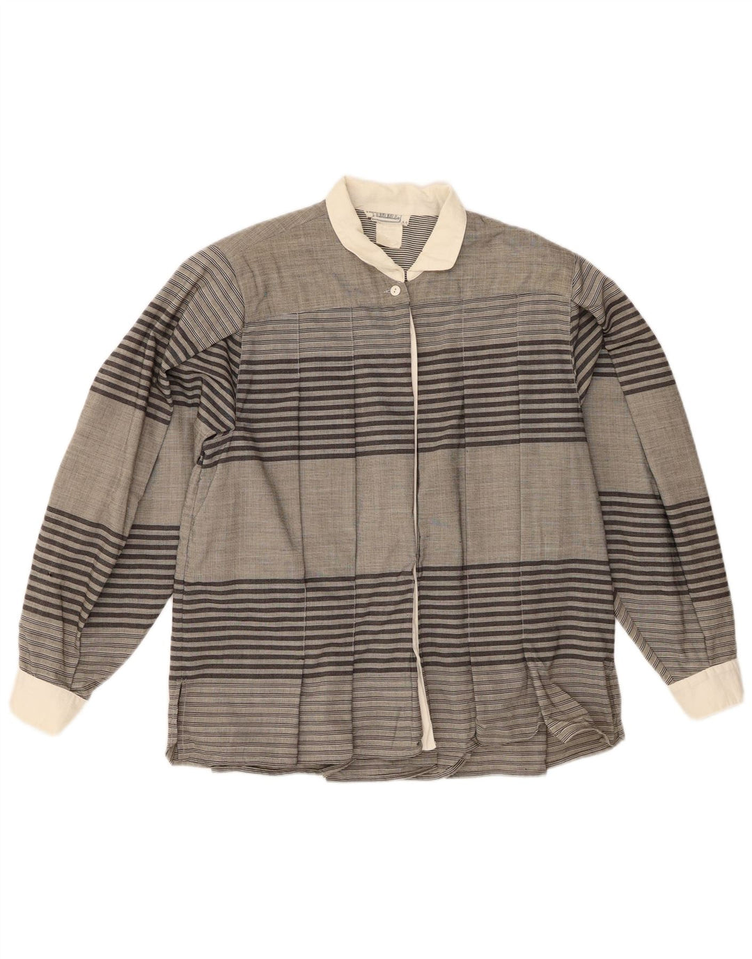 Vintage Womens Shirt Blouse IT 44 Medium Grey Striped