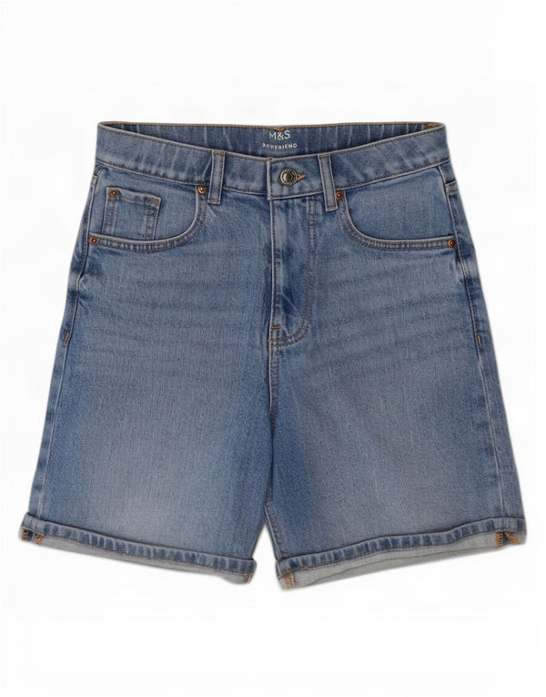Marks & Spencer Pantalones cortos vaqueros Boyfriend para mujer UK 6 XS W25 Algodón azul