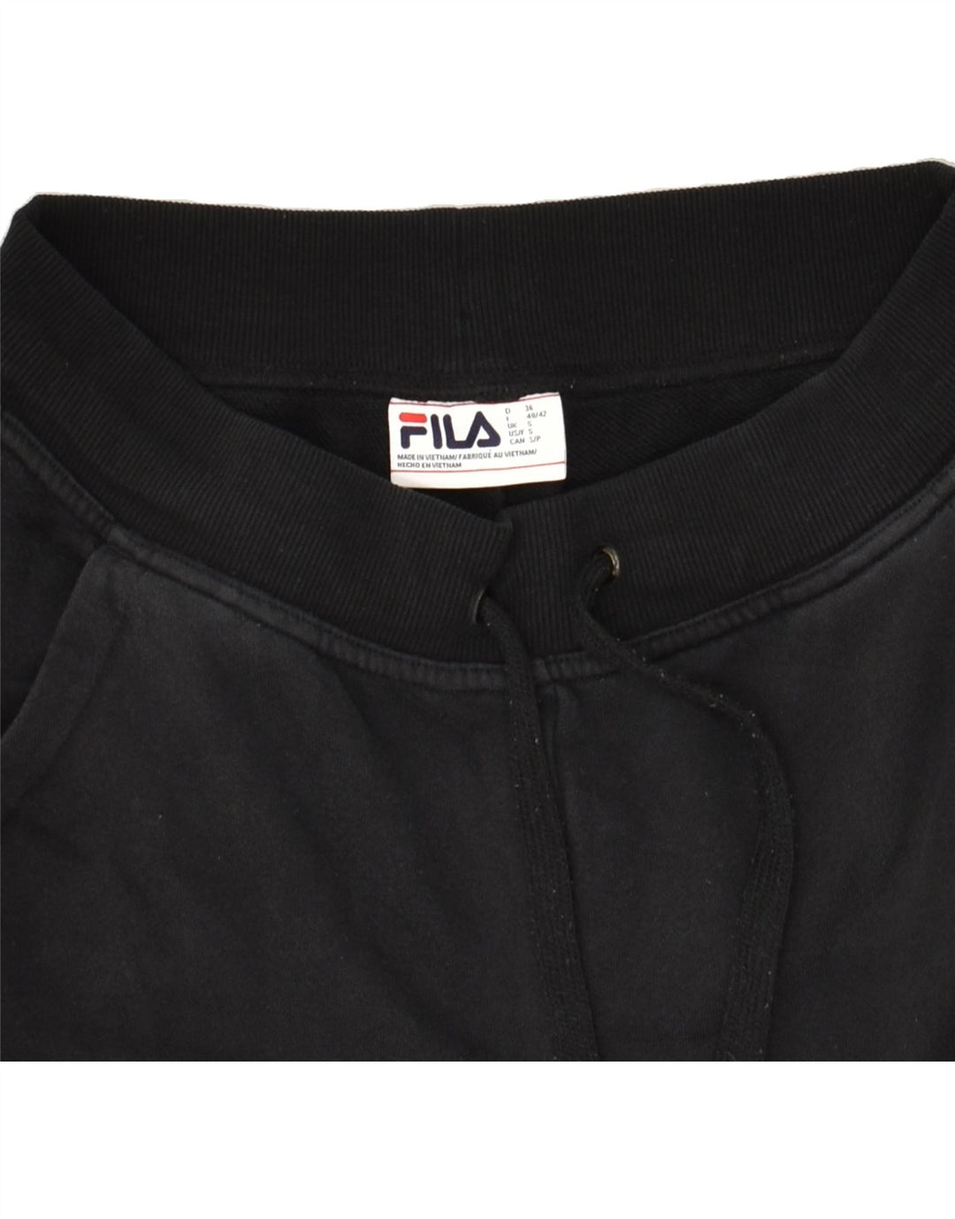 FILA Mens Tracksuit Trousers Joggers Small Black Cotton | Vintage Fila | Thrift | Second-Hand Fila | Used Clothing | Messina Hembry 