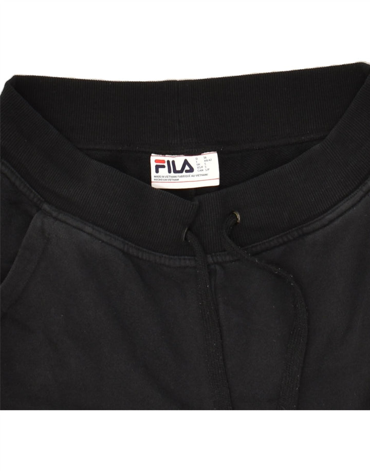 FILA Mens Tracksuit Trousers Joggers Small Black Cotton | Vintage Fila | Thrift | Second-Hand Fila | Used Clothing | Messina Hembry 