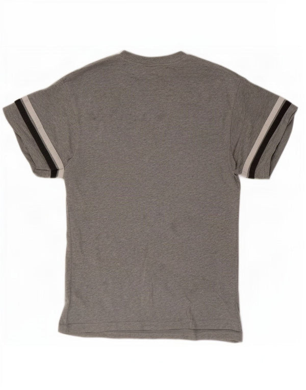 Nike Mens Graphic T-Shirt Top Petit Gris Rayé Coton