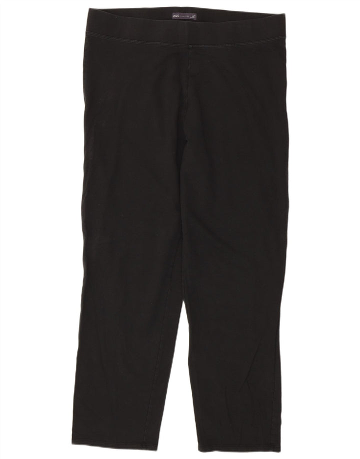MARKS & SPENCER Womens Leggings UK 18 XL  Black Cotton