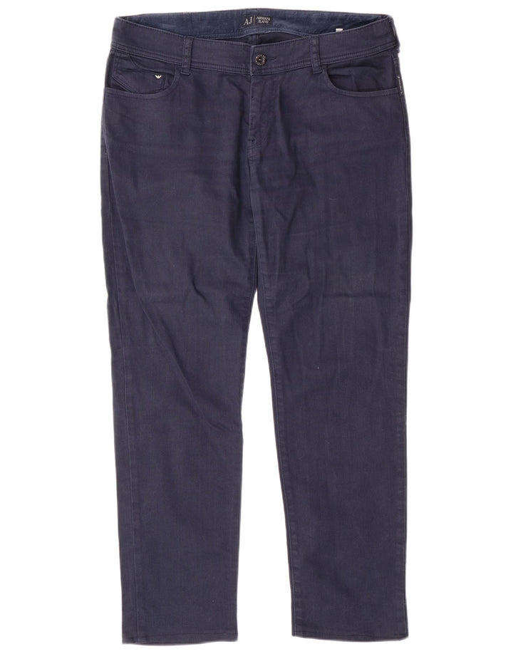 ARMANI Womens Straight Jeans W34 L28 Navy Blue