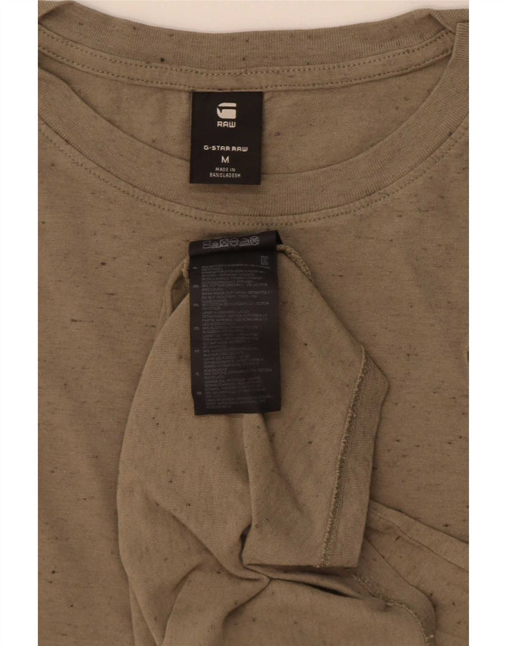 G-Star Hombre Camiseta Top Medium Khaki Moteado De Algodón