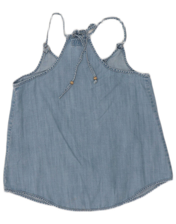 Top Tommy Hilfiger Feminino Halter UK 10 Pequeno Azul Lyocell