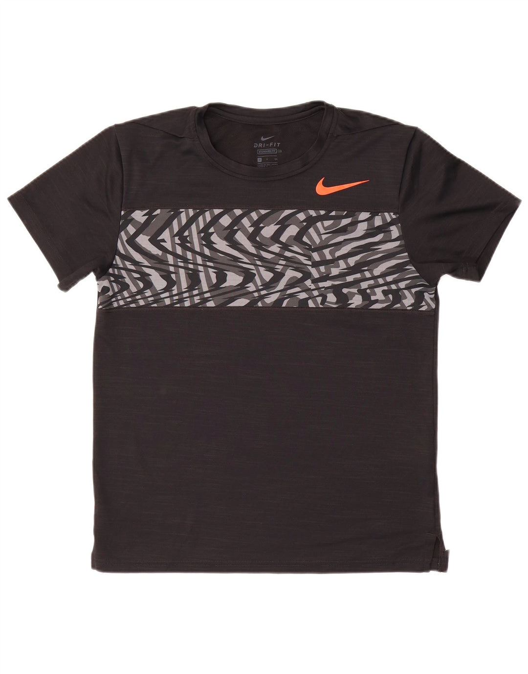 Nike Mens Dri Fit Standard Fit Graphic T-Shirt Top Small Black Polyester