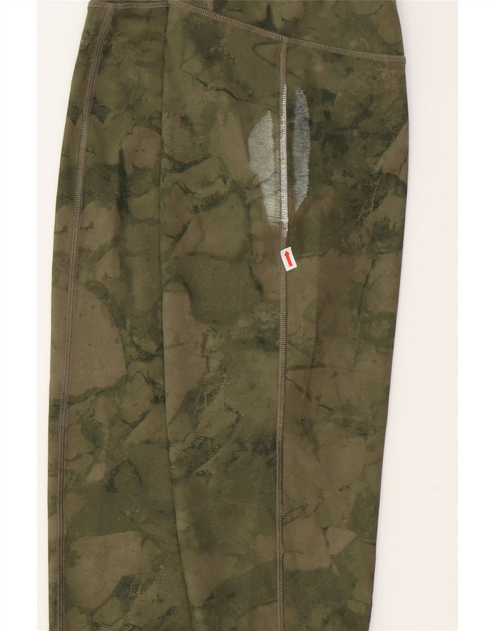 REEBOK Womens Cross Fit Abstract Pattern Leggings UK 16/18 Large  Green Vintage Reebok and Second-Hand Reebok from Messina Hembry 