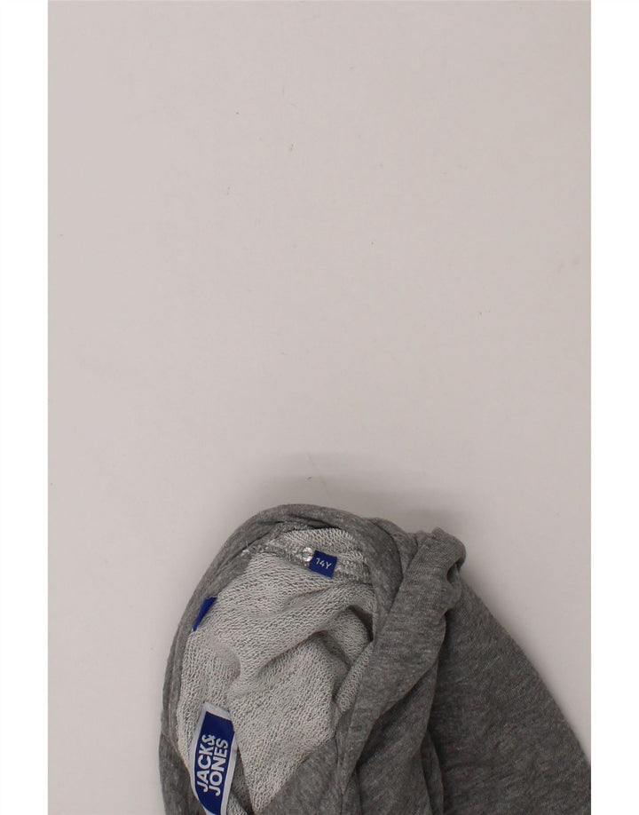 JACK & JONES Boys Hoodie Jumper 13-14 Years Grey Cotton Vintage Jack & Jones and Second-Hand Jack & Jones from Messina Hembry 